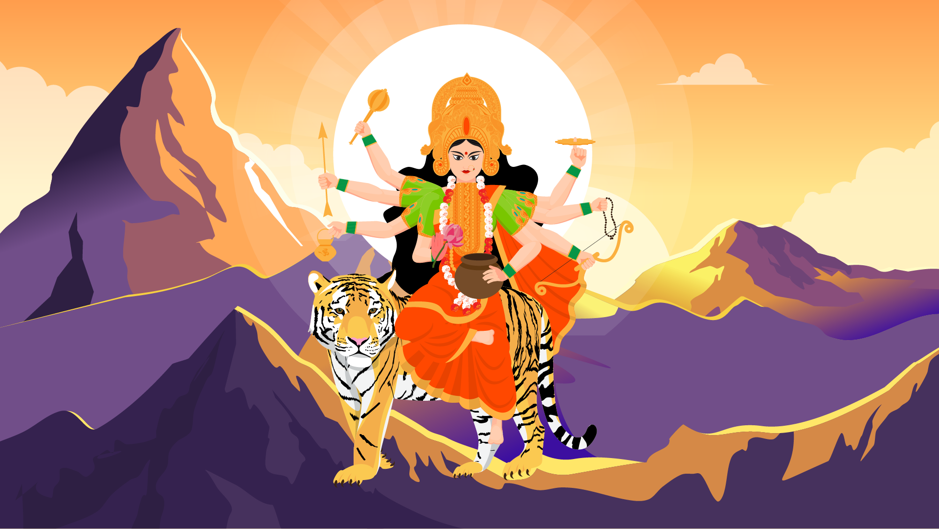 The Story of Goddess Kushmanda, Cosmic Balance, and Demons Mali Sumali