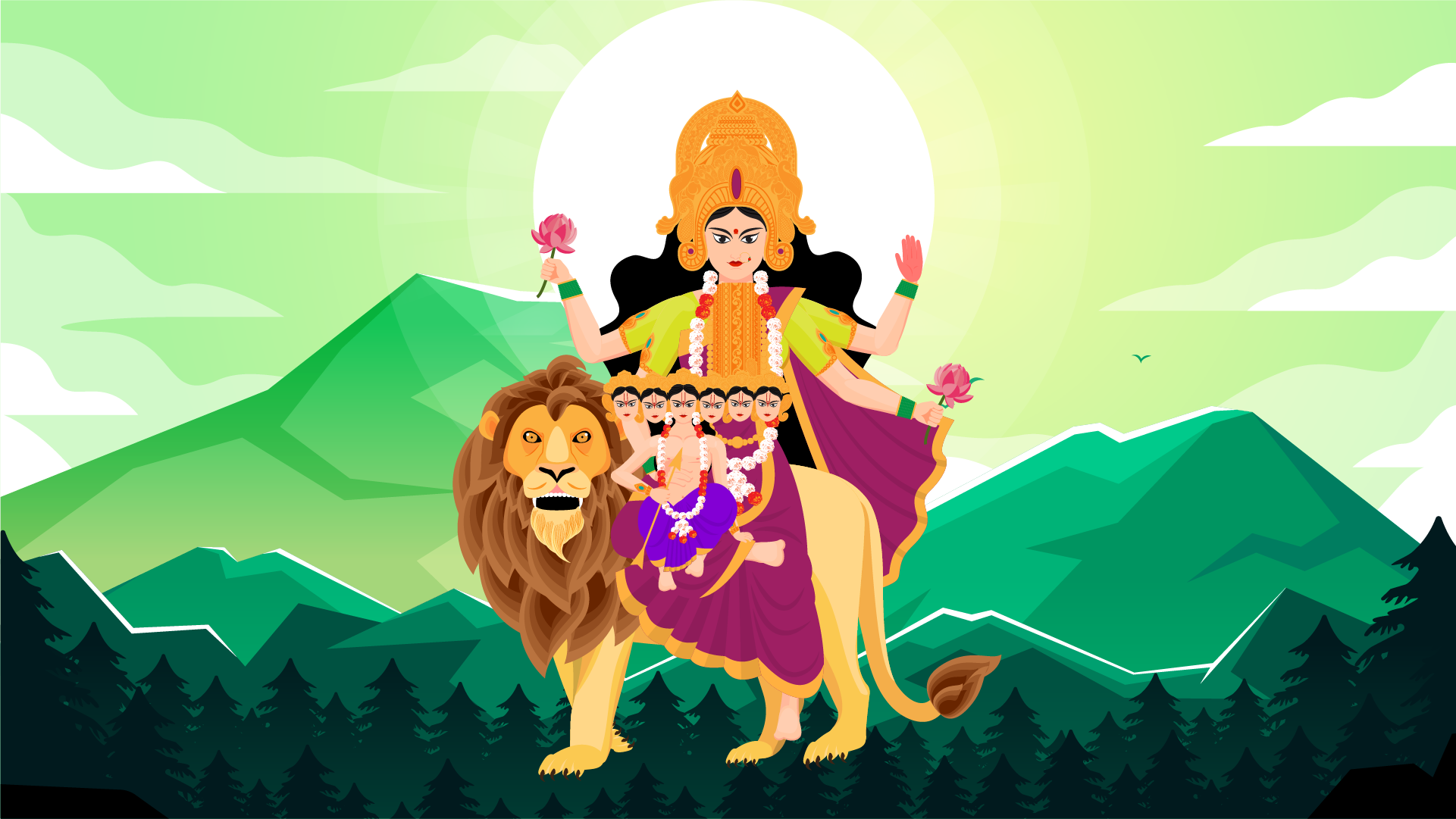 The Story of Goddess Skandamata and Her Son, Skanda, or Kartikeya